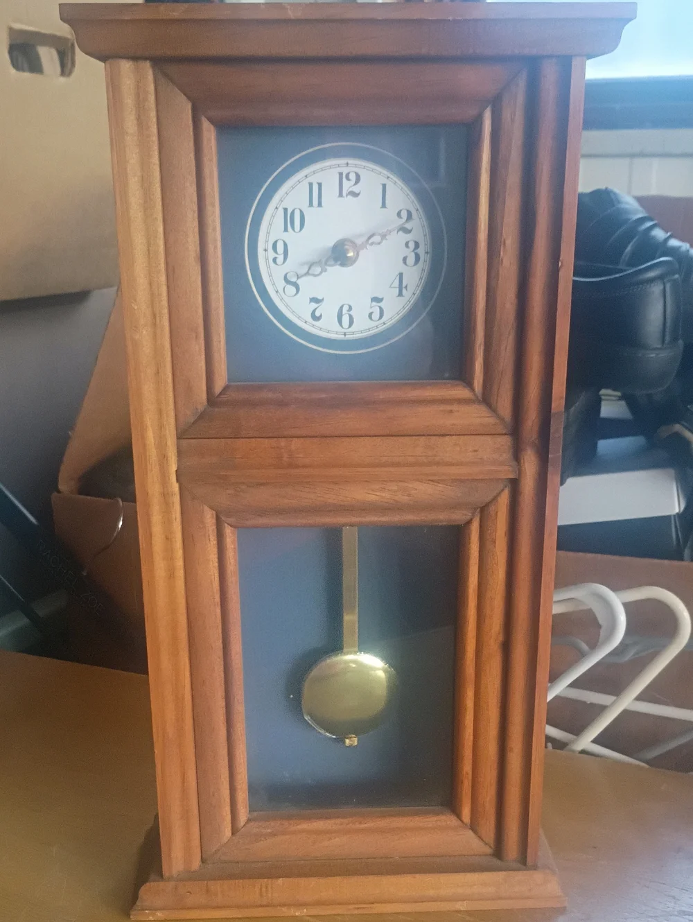 Classic Wooden Wall Pendulum Clock - Brown